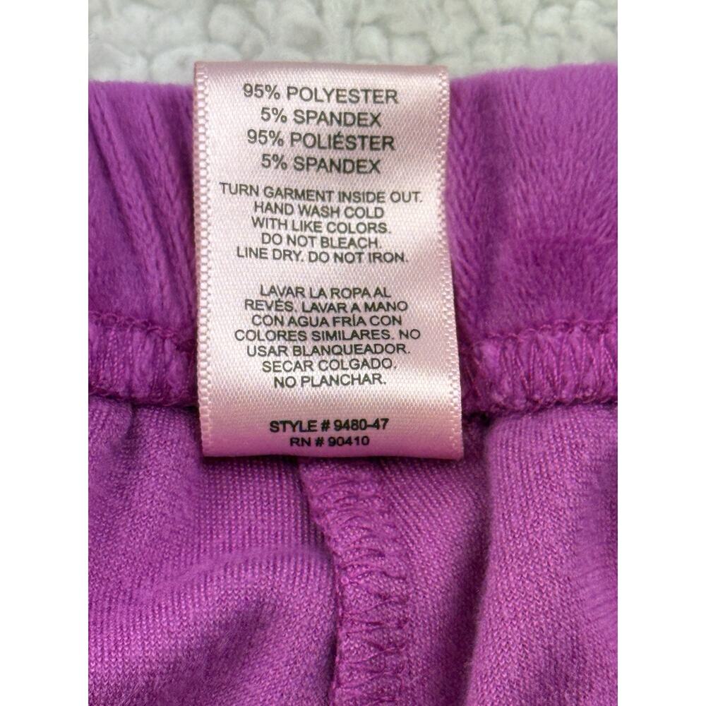 Juicy Couture Lounge Pants Womens XL Pink Luxe Velour Bling SpellOut Down Leg - Picture 7 of 12